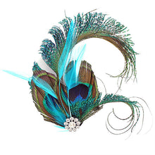 Peacock Feather Rhinestone Hairpin Hair Clips Dance Party Wedding Hair Band Wear J4U66