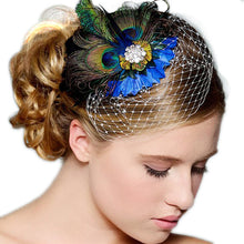 Peacock Feather Rhinestone Hairpin Hair Clips Dance Party Wedding Hair Band Wear J4U66
