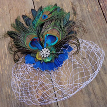 Peacock Feather Rhinestone Hairpin Hair Clips Dance Party Wedding Hair Band Wear J4U66