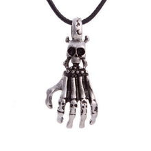 Personal Necklace Metal Hand Bone Skull Pendant Gift Sliver Popular Men Accessories 3.6*2.3cm J4U66