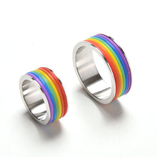Personalized Rings Titanium Steel Jewelry Rainbow Rings for Men and Women in Stainless Steel Ring S  J4U66