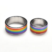 Personalized Rings Titanium Steel Jewelry Rainbow Rings for Men and Women in Stainless Steel Ring S  J4U66