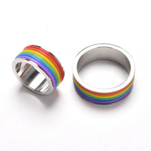 Personalized Rings Titanium Steel Jewelry Rainbow Rings for Men and Women in Stainless Steel Ring S  J4U66