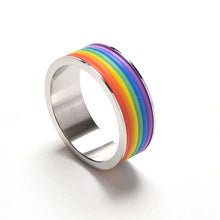 Personalized Rings Titanium Steel Jewelry Rainbow Rings for Men and Women in Stainless Steel Ring S  J4U66