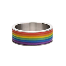 Personalized Rings Titanium Steel Jewelry Rainbow Rings for Men and Women in Stainless Steel Ring S  J4U66