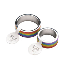 Personalized Rings Titanium Steel Jewelry Rainbow Rings for Men and Women in Stainless Steel Ring S  J4U66
