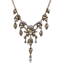 Pirates of the Caribbean Choker Jewelry Vintage Bones Chains Rhinestones Skulls Pendants Necklaces J4U66