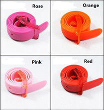 Plastic Belt Friendly Candy Multi Color Silicone Rubber Leather Belt Smooth Buckle For Women Men Width 3.5CM Long 102CM J4U66