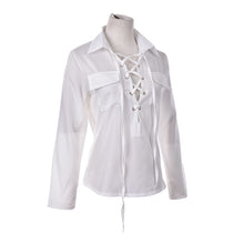 Plus Size 3XL Women Front Cross Deep V Neck Long Sleeve Blouse Sexy Chiffon Shirt Tops J4U66
