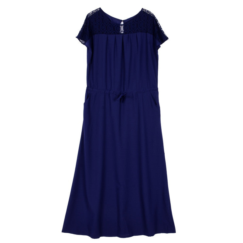 Plus Size Elegant Women Dresses Short Sleeve Evening Party Prom Long Maxi Dress  J4U66