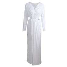 plus size sexy women maxi dress plunge v neck cut out long sleeve bodycon long party dresses vestidoxxxl J4U66