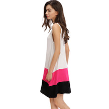 plus size women casual dresses round neck sleeveless pocket dress patchwork sexy party mini dress vestido de festa J4U66