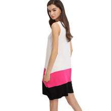 plus size women casual dresses round neck sleeveless pocket dress patchwork sexy party mini dress vestido de festa J4U66
