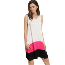 plus size women casual dresses round neck sleeveless pocket dress patchwork sexy party mini dress vestido de festa J4U66