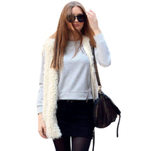 Plus Size Women Medium Style VFashion Sleeveless Coat Outerwear Hair Jacket Casual Waistcoat  J4U66