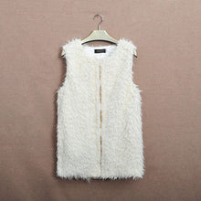 Plus Size Women Medium Style VFashion Sleeveless Coat Outerwear Hair Jacket Casual Waistcoat  J4U66