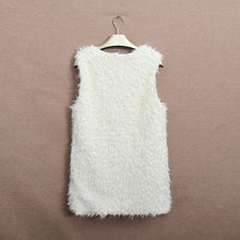 Plus Size Women Medium Style VFashion Sleeveless Coat Outerwear Hair Jacket Casual Waistcoat  J4U66