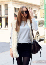 Plus Size Women Medium Style VFashion Sleeveless Coat Outerwear Hair Jacket Casual Waistcoat  J4U66