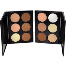 Popfeel 6 Colors Contour Palette Powder Professional Face Concealer Primer Bronzer & Highlighter Contouring + Powder Brush Set J4U66