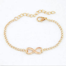 Popular Plating Gold Metal Cross Infinite Bracelet & Bangle Charm chain bracelets Jewelry For Women J4U66