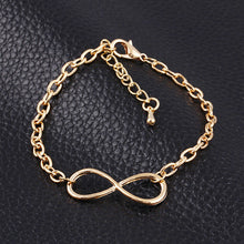 Popular Plating Gold Metal Cross Infinite Bracelet & Bangle Charm chain bracelets Jewelry For Women J4U66