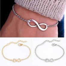 Popular Plating Gold Metal Cross Infinite Bracelet & Bangle Charm chain bracelets Jewelry For Women J4U66
