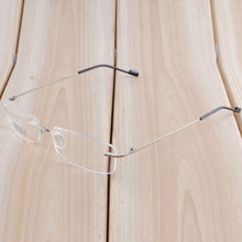 womens mens eyewear metal frame brimless geek clear lens eye glasses J4U66