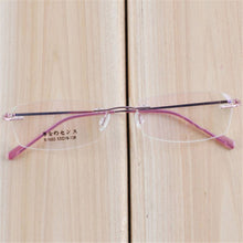 womens mens eyewear metal frame brimless geek clear lens eye glasses J4U66