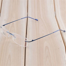 womens mens eyewear metal frame brimless geek clear lens eye glasses J4U66