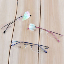womens mens eyewear metal frame brimless geek clear lens eye glasses J4U66