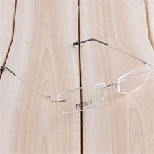 womens mens eyewear metal frame brimless geek clear lens eye glasses J4U66