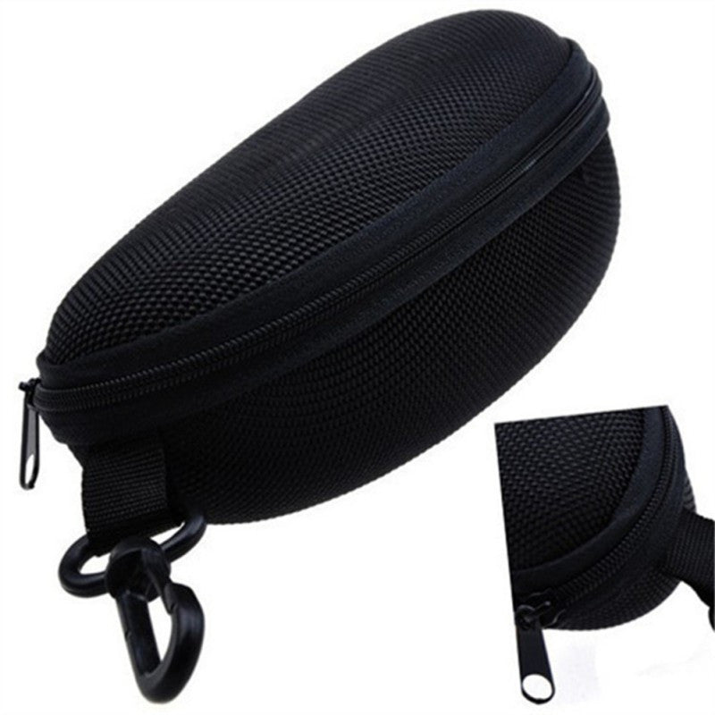 Portable Superior Zipper Eye Glasses Sunglasses Hard Case Box Portable Protector Black Universal 6.96X 2.95X2.55 inch LY6 J4U66