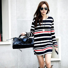 Pregnancy Women's Mini Dress Maternity Long Sleeve Stripe Top Blouse Shirt Tee Femme  J4U66