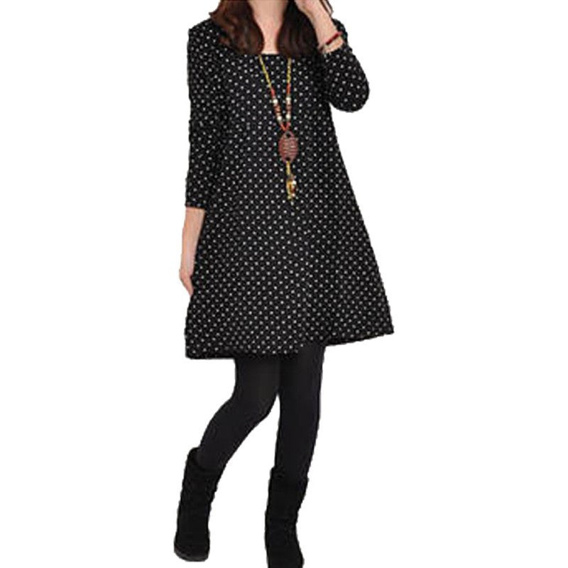 pregnant maternity womens casual dress long sleeve dot loose dresses blouse J4U66