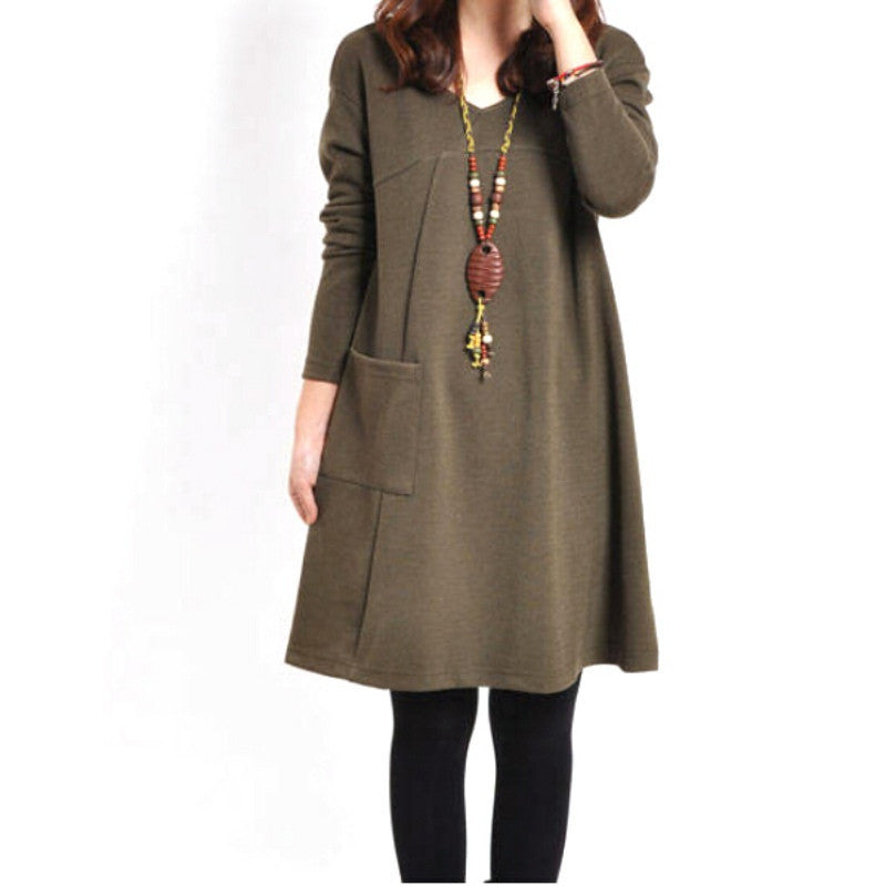 pregnant women casual v neck long sleeve maternity dress ladies blouse J4U66