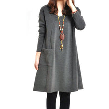 Pregnant Casual V-neck Long Sleeve Maternity Dress Ladies Blouse P1 J4U66