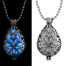 Pretty Magic Round Fairy Locket Glow In The Dark Pendant Necklace Gift Glowing Luminous Vintage Necklaces J4U66