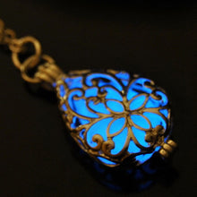 Pretty Magic Round Fairy Locket Glow In The Dark Pendant Necklace Gift Glowing Luminous Vintage Necklaces J4U66