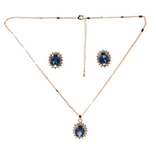 Princess Engagment Wedding Genuine Cubic Zirconia Pendant Necklace And Earrings Woman Jewelry Sets J4U66
