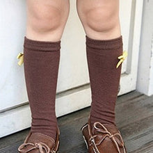 Princess Kids School Leg Warmer High Knee Socks Bow Solid Stockings For Girls New Y2 J4U66