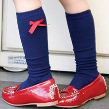 Princess Kids School Leg Warmer High Knee Socks Bow Solid Stockings For Girls New Y2 J4U66
