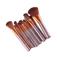 Pro 12pcss Facial Practical Powder Make Up Brushes Soft Cosmetic Gold Color Face Eyes Blush Brush Beauty Tools J4U66