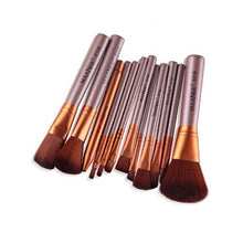 Pro 12pcss Facial Practical Powder Make Up Brushes Soft Cosmetic Gold Color Face Eyes Blush Brush Beauty Tools J4U66