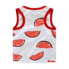 Pro Baby Boy Watermelon Printed Suit Sets Sleeveless Shirt+Shorts Kids Cartoon S Vest Clothes Set J4U66