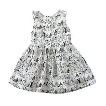 Pro Baby Girl Sleeveless Cartoon Dress Infant White Bunny Rabbit Print Ball Gown Tutu Dress Casual Kids Easter Clothes J4U66
