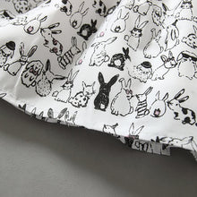 Pro Baby Girl Sleeveless Cartoon Dress Infant White Bunny Rabbit Print Ball Gown Tutu Dress Casual Kids Easter Clothes J4U66