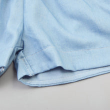 Pro Kids Girls Clothing Rompers Denim Blue Cotton Washed Jeans Sleeveless Bow Jumpsuit 0-5Years LE2 J4U66