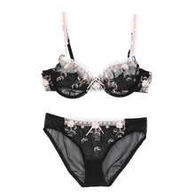 Pro Sexy Underwear Suit Push Up Plunge Bra Sets Ladies Lace Floral Embroidery Lingerie Bras & Panties LE2 J4U66