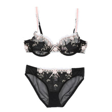 pro sexy women underwear suit push up plunge bra sets ladies lace floral embroidery lingerie bras panties J4U66