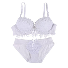 Pro Women Push Up Bra Set Girl Floral Lace Underwear Set Underwire Brassiere Outfit LE2 J4U66